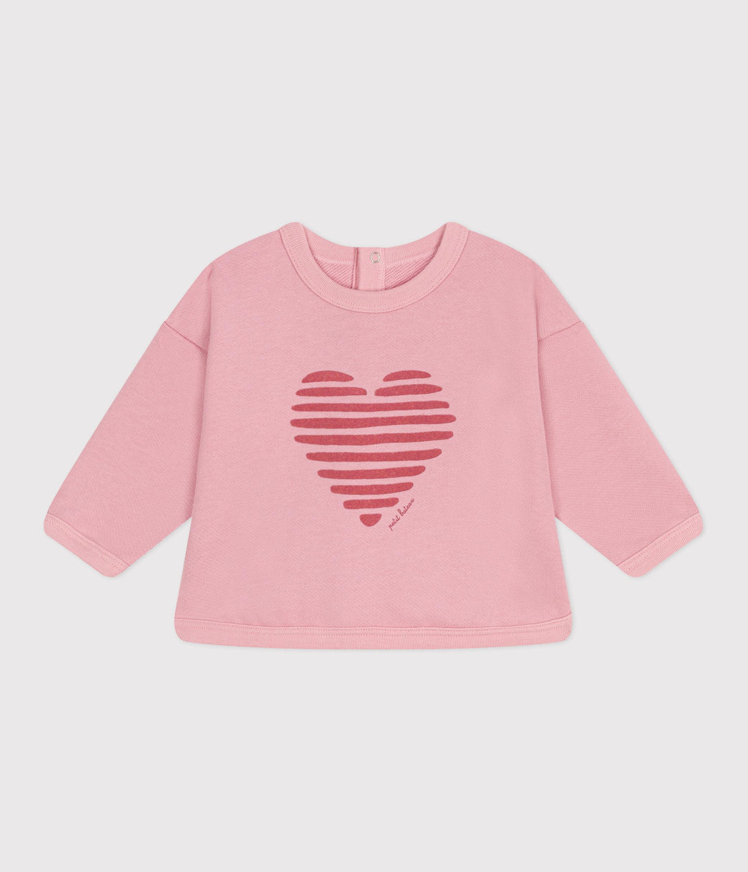 FELPA ROSA CON STAMPA A CUORE FLOCCAT0