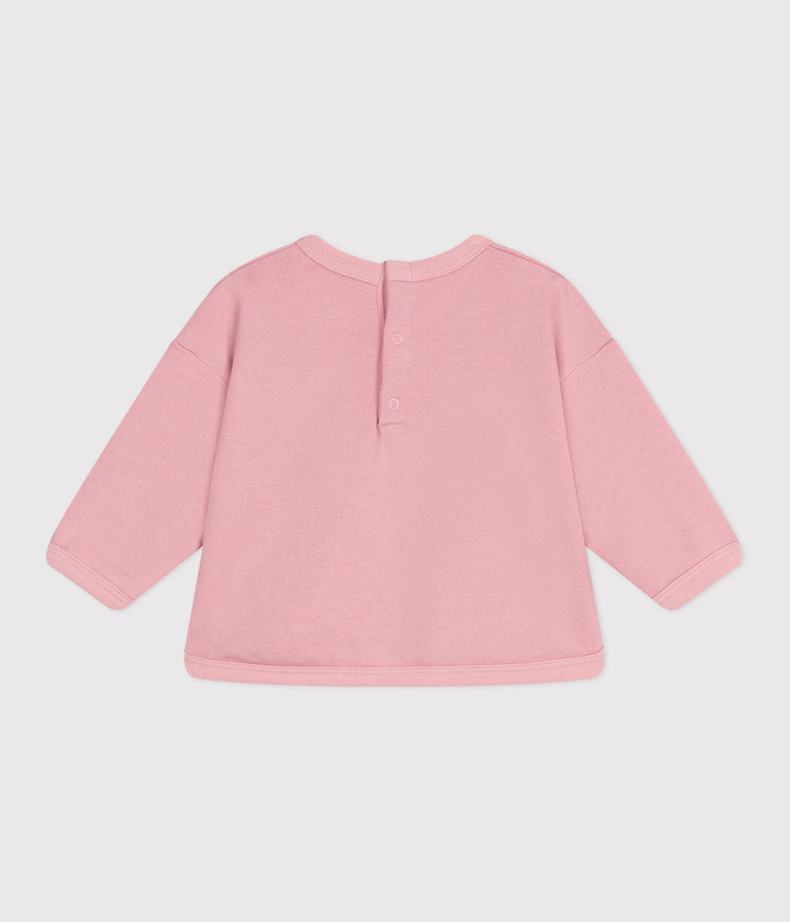 FELPA ROSA CON STAMPA A CUORE FLOCCAT0