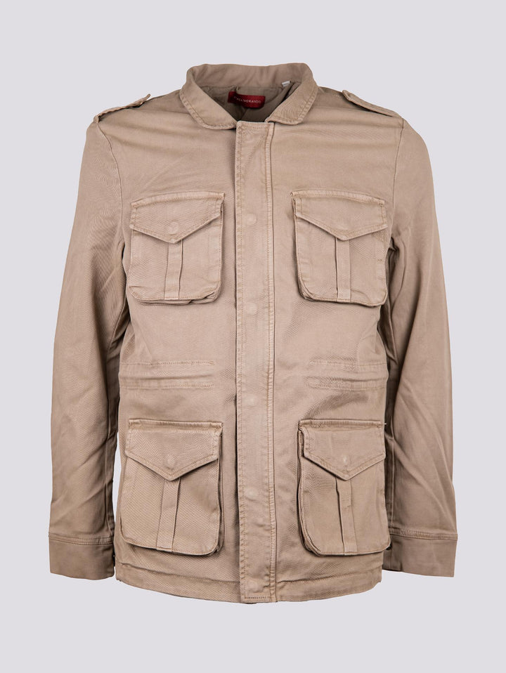 FIELD JACKET IN COTONE BEIGE