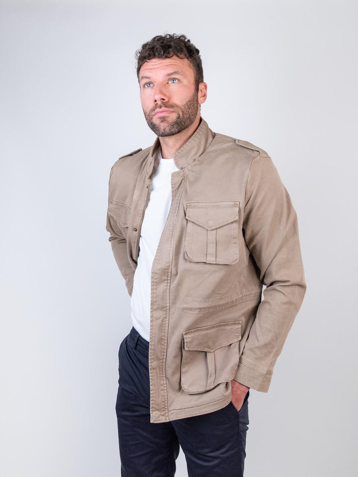FIELD JACKET IN COTONE BEIGE