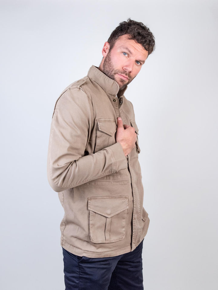 FIELD JACKET IN COTONE BEIGE