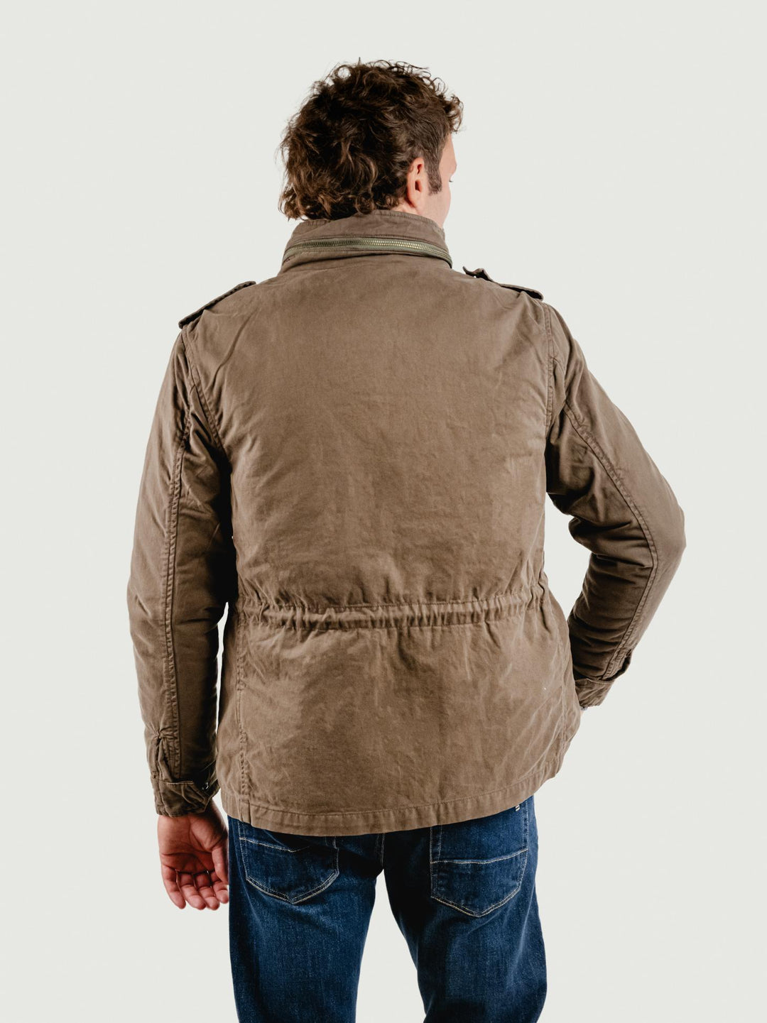FIELD JACKET IN COTONE CON IMBOTTITURA SEPARABILE FANGO