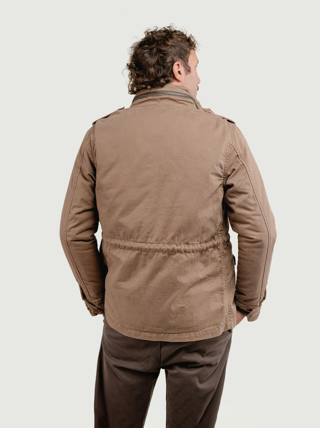 FIELD JACKET IN COTONE CON IMBOTTITURA SEPARABILE TORTORA