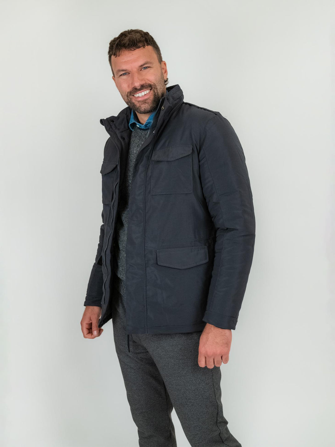 Field jacket blu imbottita