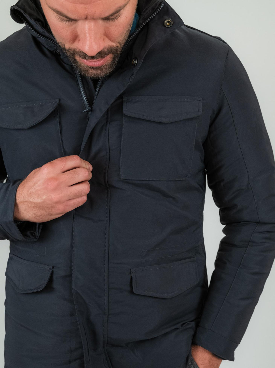 Field jacket blu imbottita