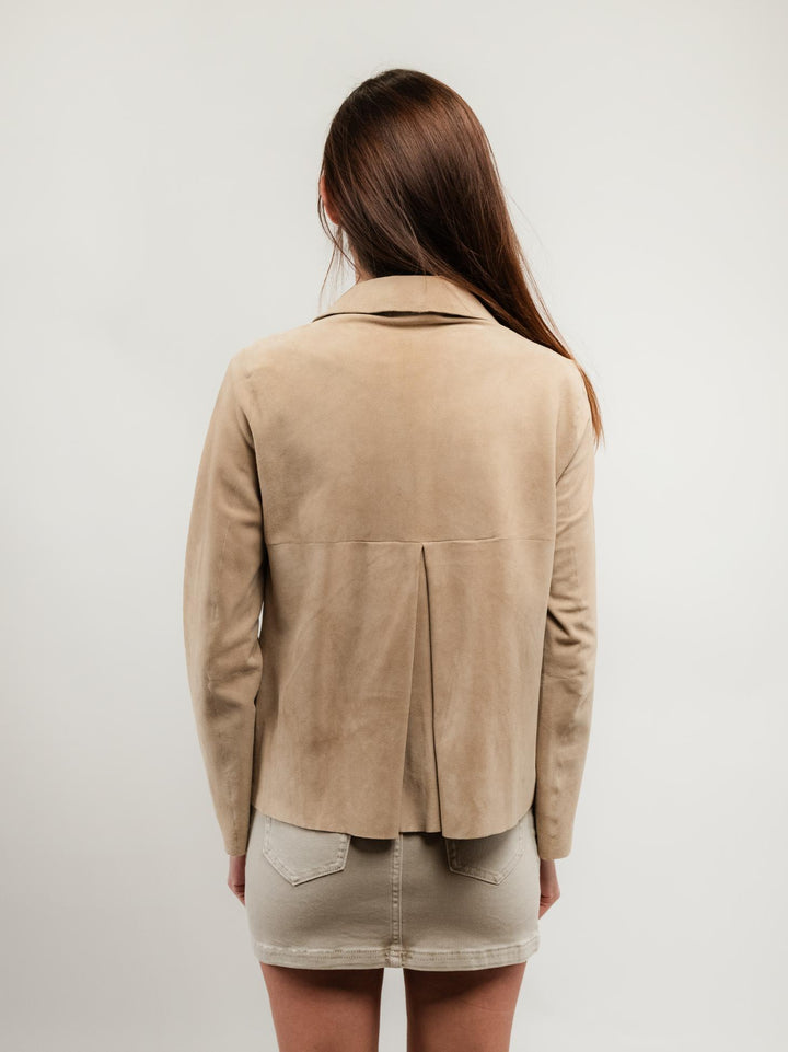 GIACCA BORACAY IN CAMOSCIO CON TASCHE BEIGE