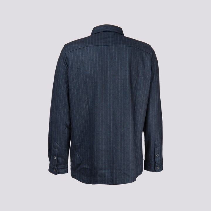 GIACCA CAMICIA OVERSHIRT GESSATO BLU