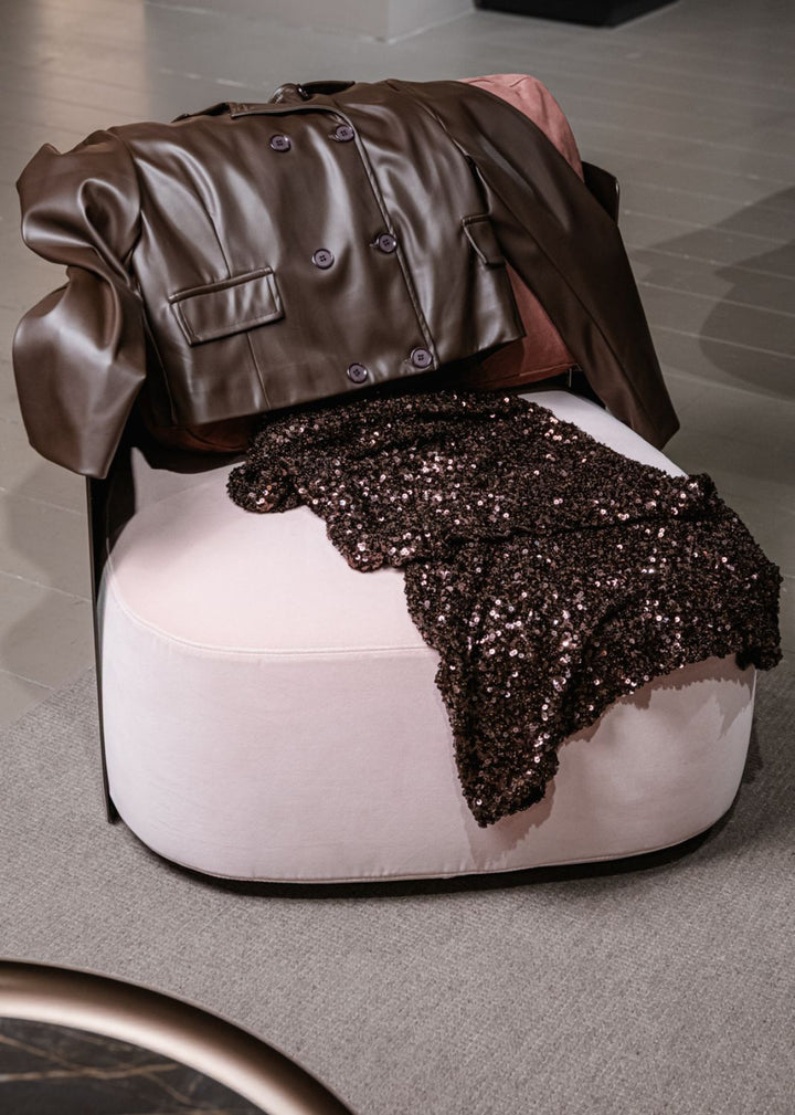 GIACCA CROPPED DOPPIOPETTO IN ECOPELLE TESTA MORO