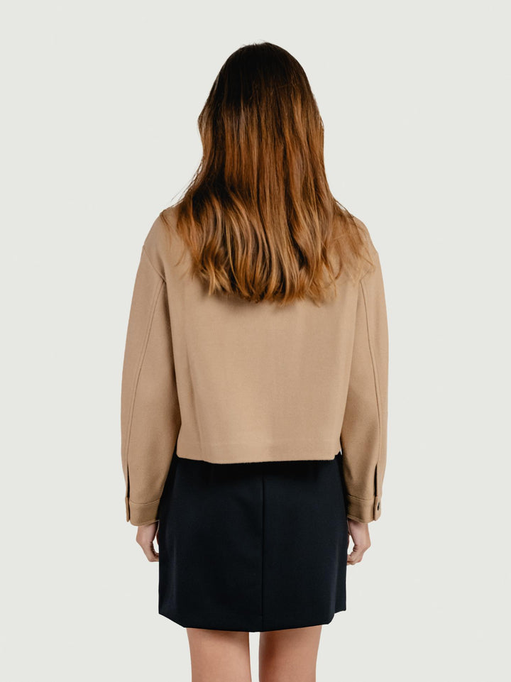 GIACCA CROPPED IN MISTO LANA CAMMELLO