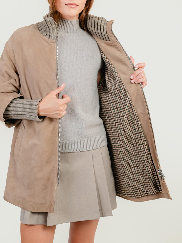 GIACCA DESIRE IN CAMOSCIO COLOR CAMMELLO