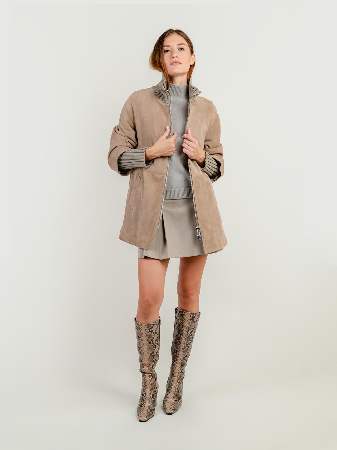 GIACCA DESIRE IN CAMOSCIO COLOR CAMMELLO