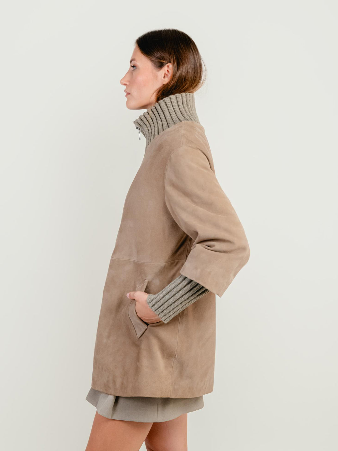 GIACCA DESIRE IN CAMOSCIO COLOR CAMMELLO