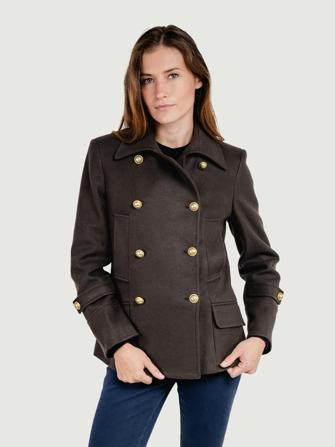 GIACCA DOPPIOPETTO IN MISTO LANA TESTA MORO