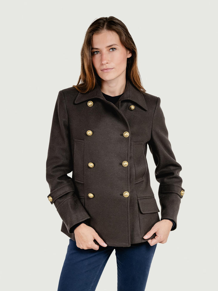 GIACCA DOPPIOPETTO IN MISTO LANA TESTA MORO