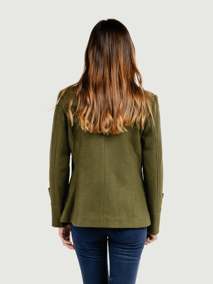 GIACCA DOPPIOPETTO IN MISTO LANA VERDE MILITARE