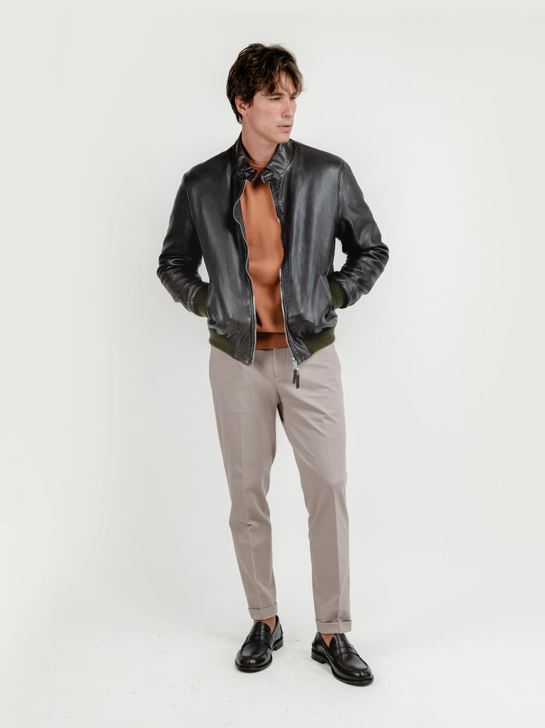 GIACCA EAST VILLAGE IN PELLE TESTA MORO