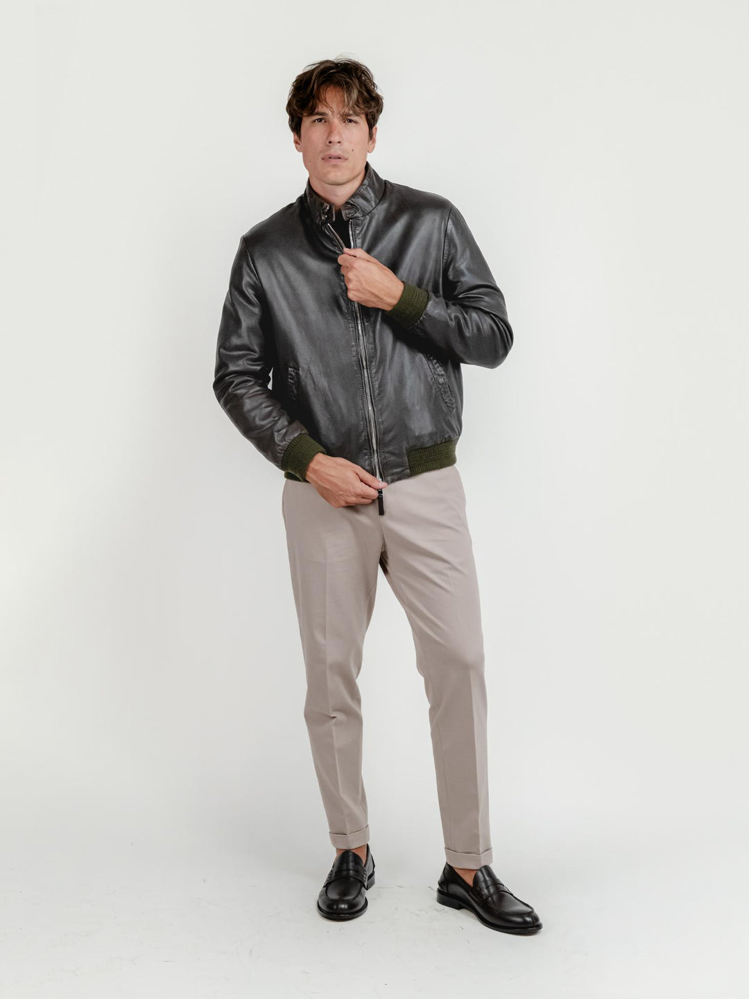 GIACCA EAST VILLAGE IN PELLE TESTA MORO