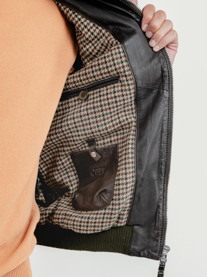 GIACCA EAST VILLAGE IN PELLE TESTA MORO