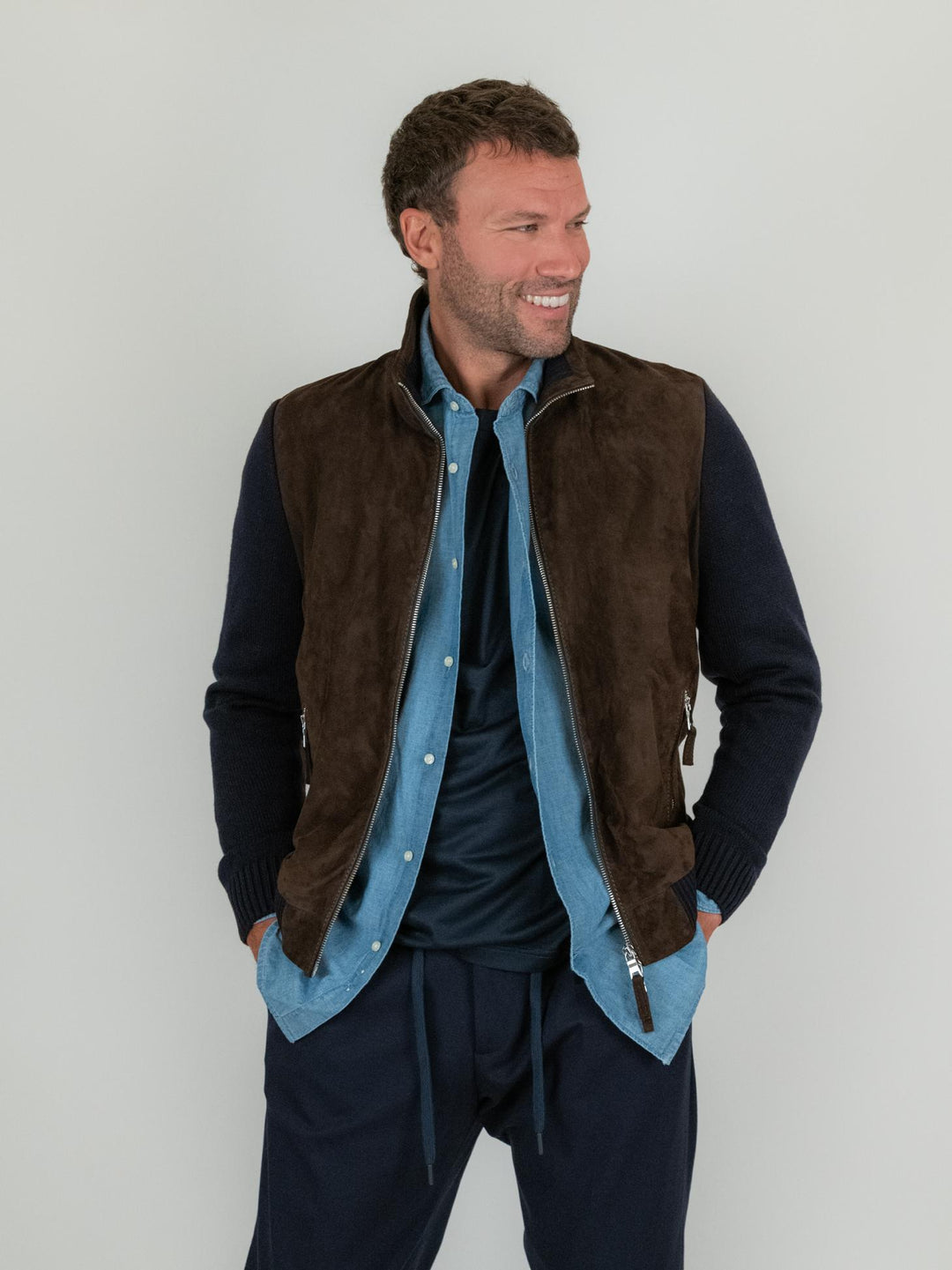 GIACCA FRANCIS IN CAMOSCIO MARRONE