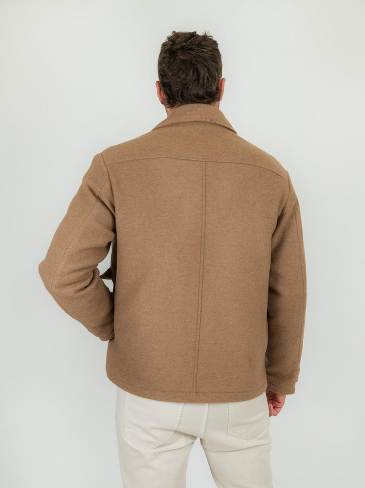 GIACCA IN LANA CAMMELLO CON ZIP