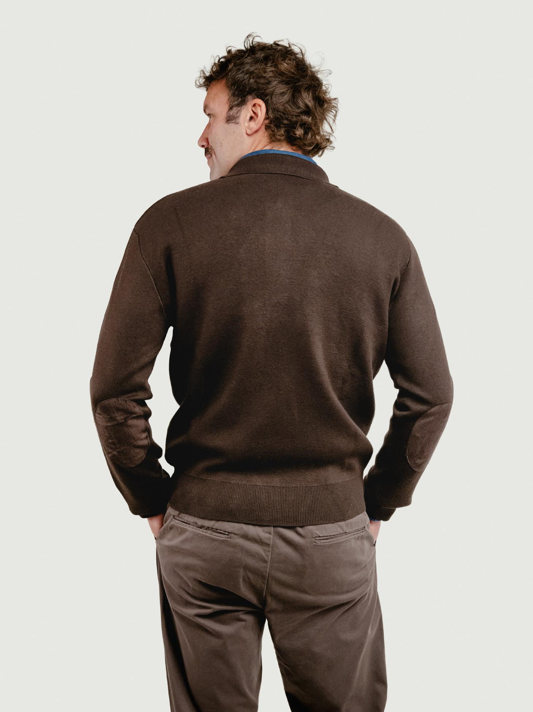 GIACCA IN MAGLIA CON INSERTI IN ALCANTARA TESTA MORO