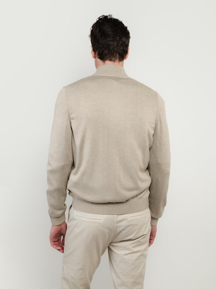 GIACCA IN PELLE SCAMOSCIATA E MAGLIA BEIGE DEREK KNIT