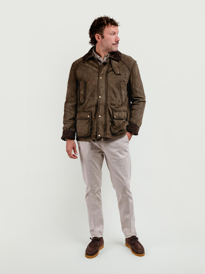 GIACCA PELLE BALMORAL COLOR ALGA