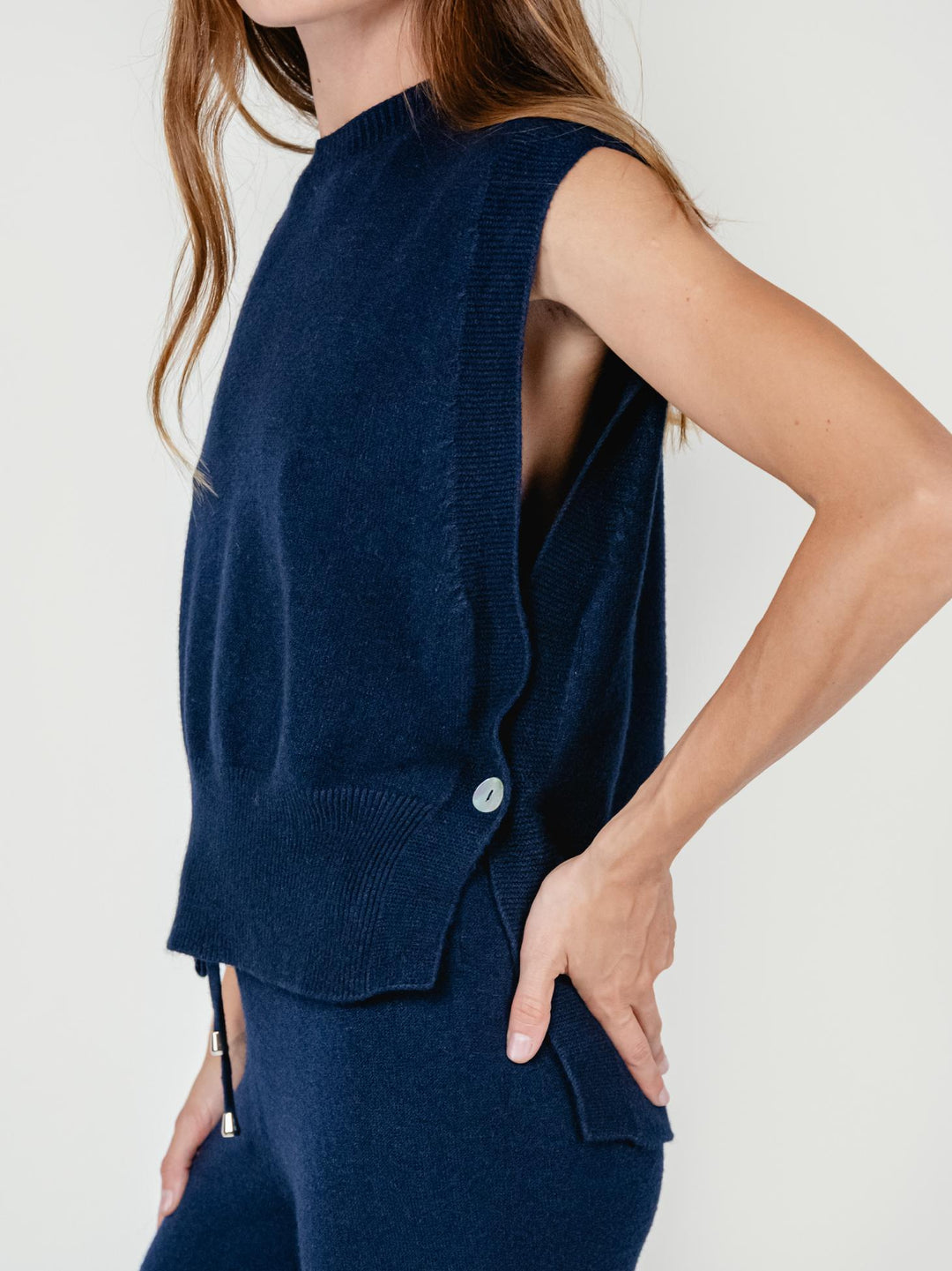 GILET APERTO BLU