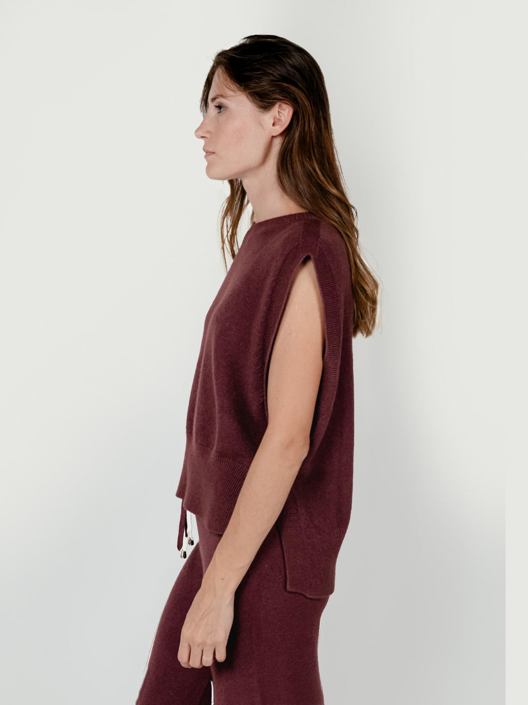 GILET APERTO BORDEAUX
