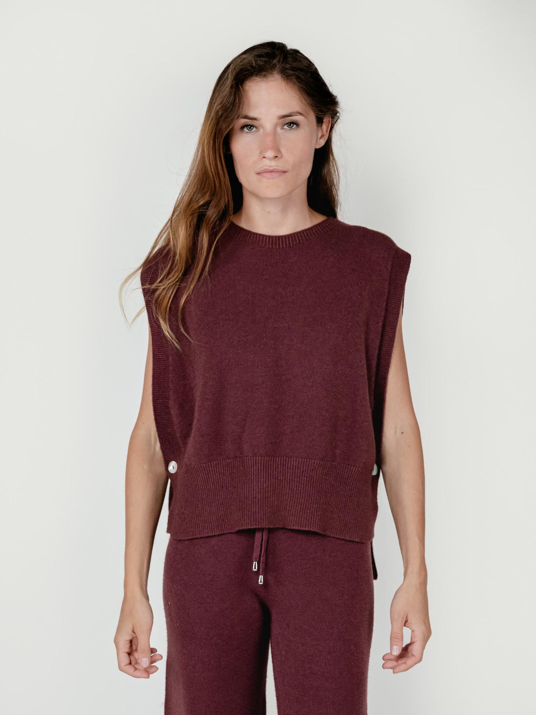 GILET APERTO BORDEAUX