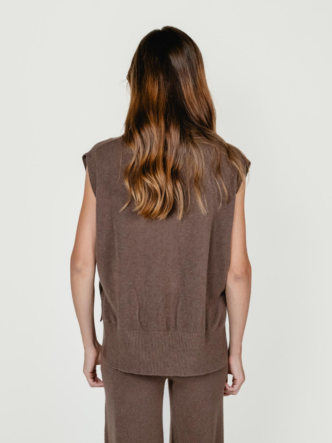 GILET APERTO TABACCO