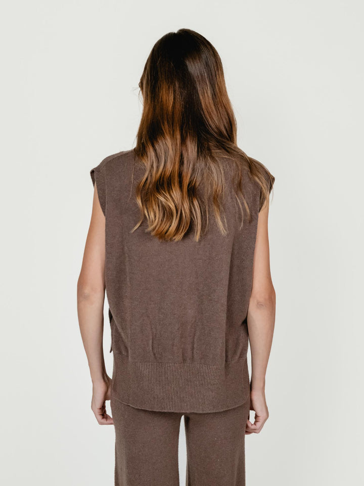 GILET APERTO TABACCO