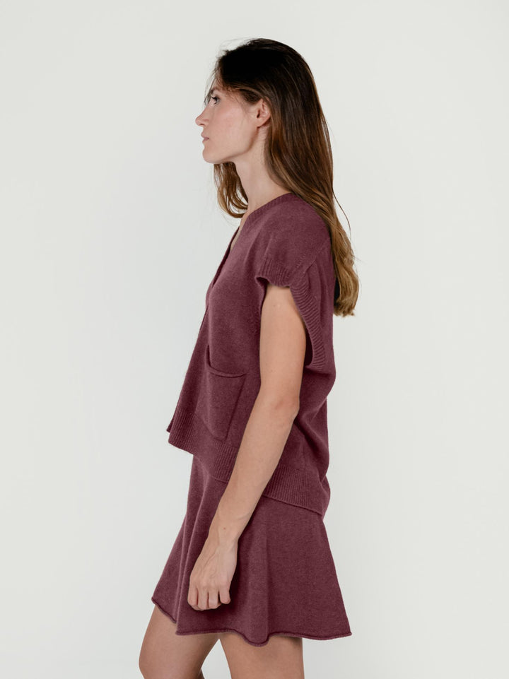 GILET CON BOTTONI BORDEAUX