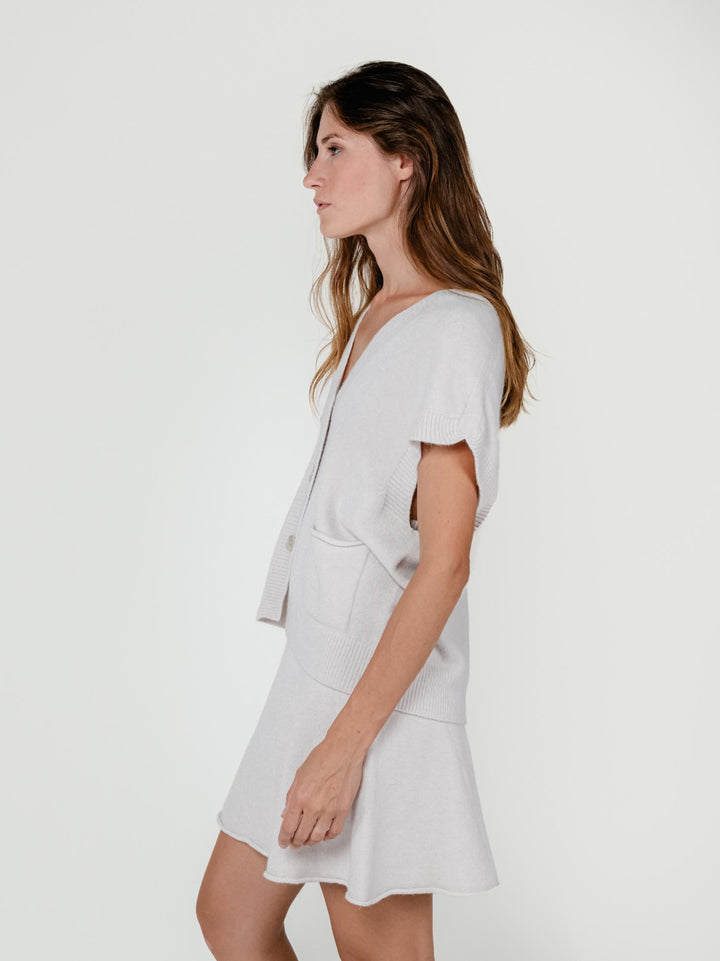 GILET CON BOTTONI PANNA