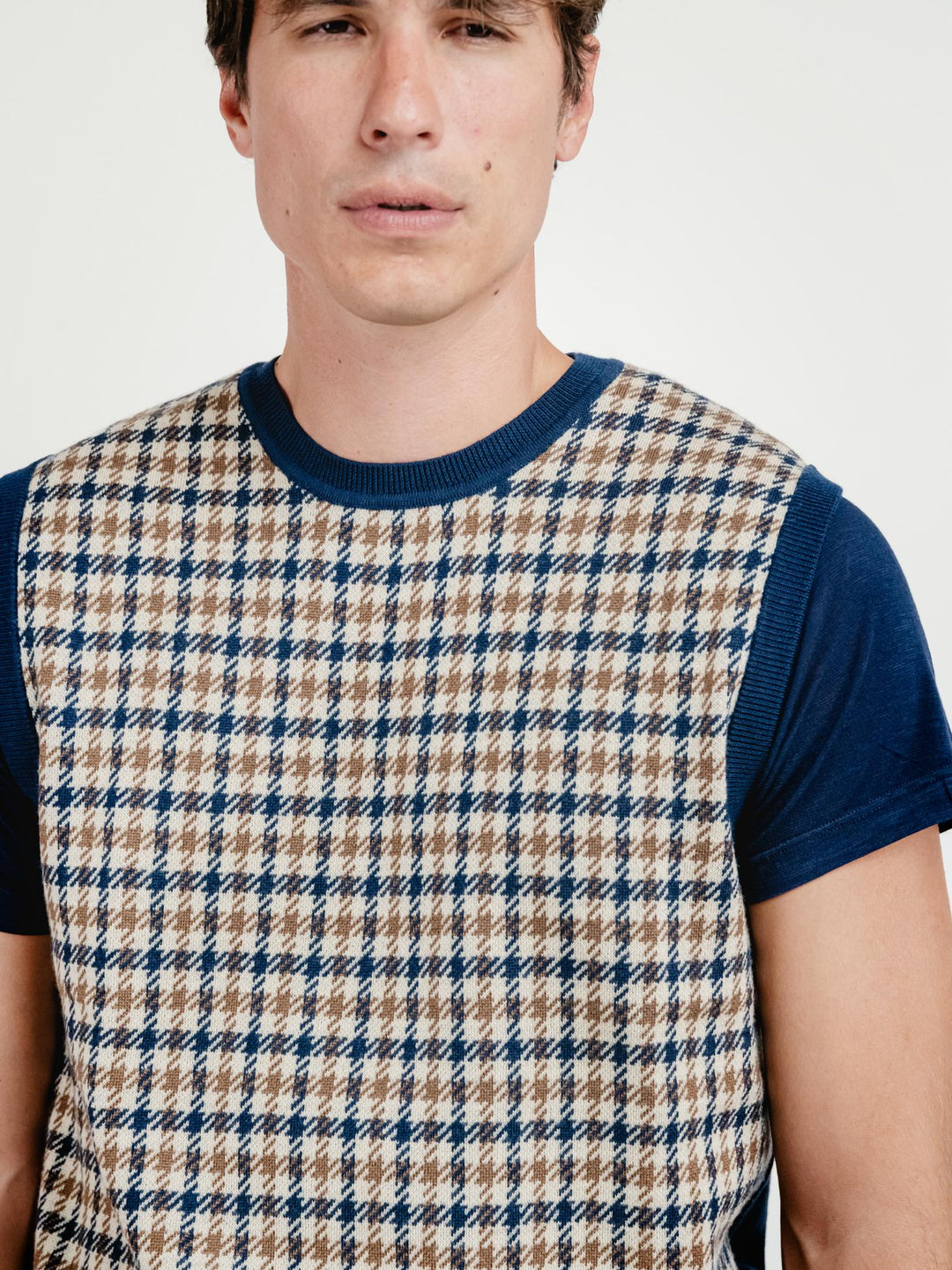 GILET IN LANA CON FANTASIA CLUB CHECK