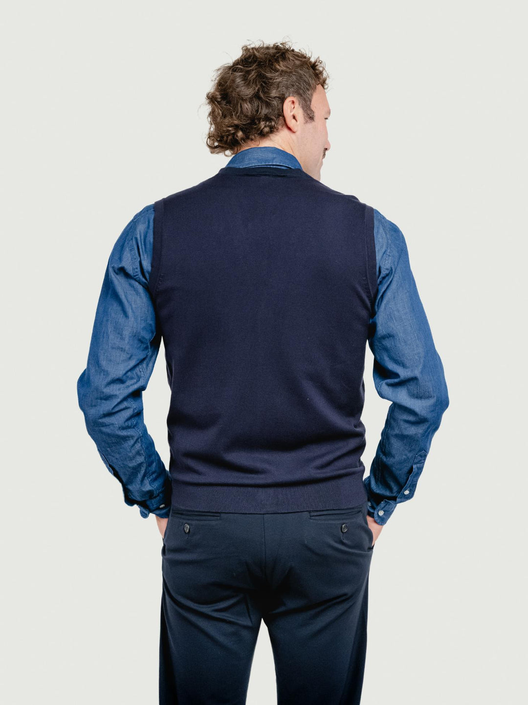 GILET IN MAGLIA BLU NAVY