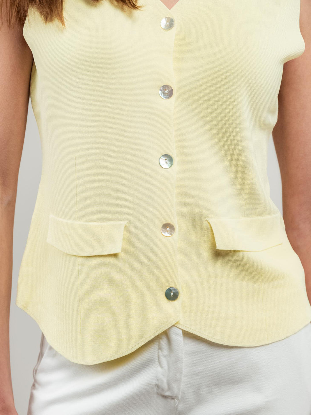 GILET IN MAGLIA GIALLO