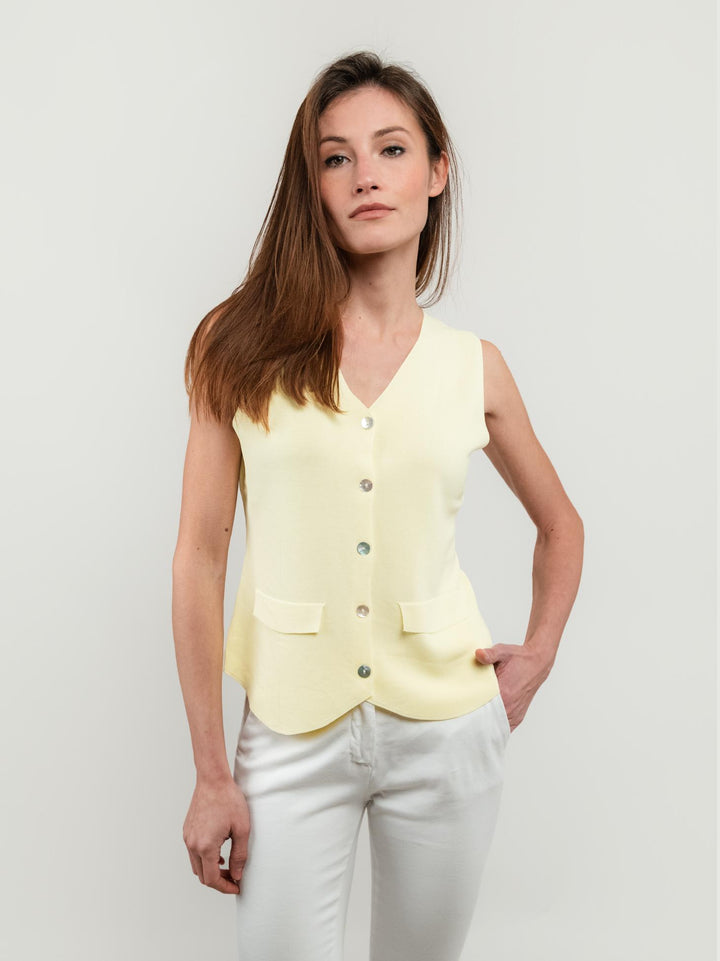 GILET IN MAGLIA GIALLO
