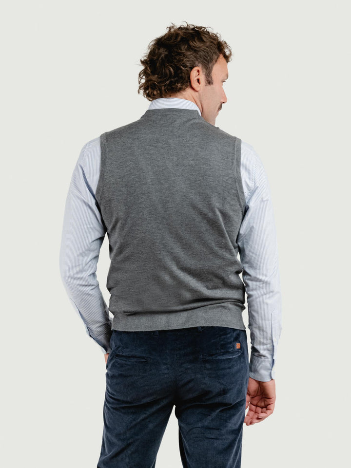 GILET IN MAGLIA GRIGIO ANTRACITE