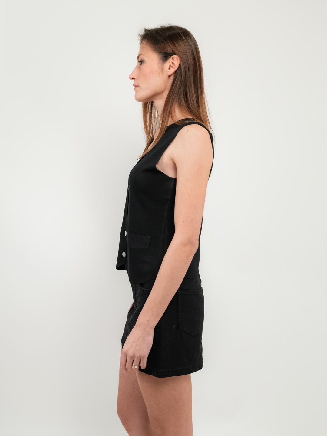 GILET IN MAGLIA NERO