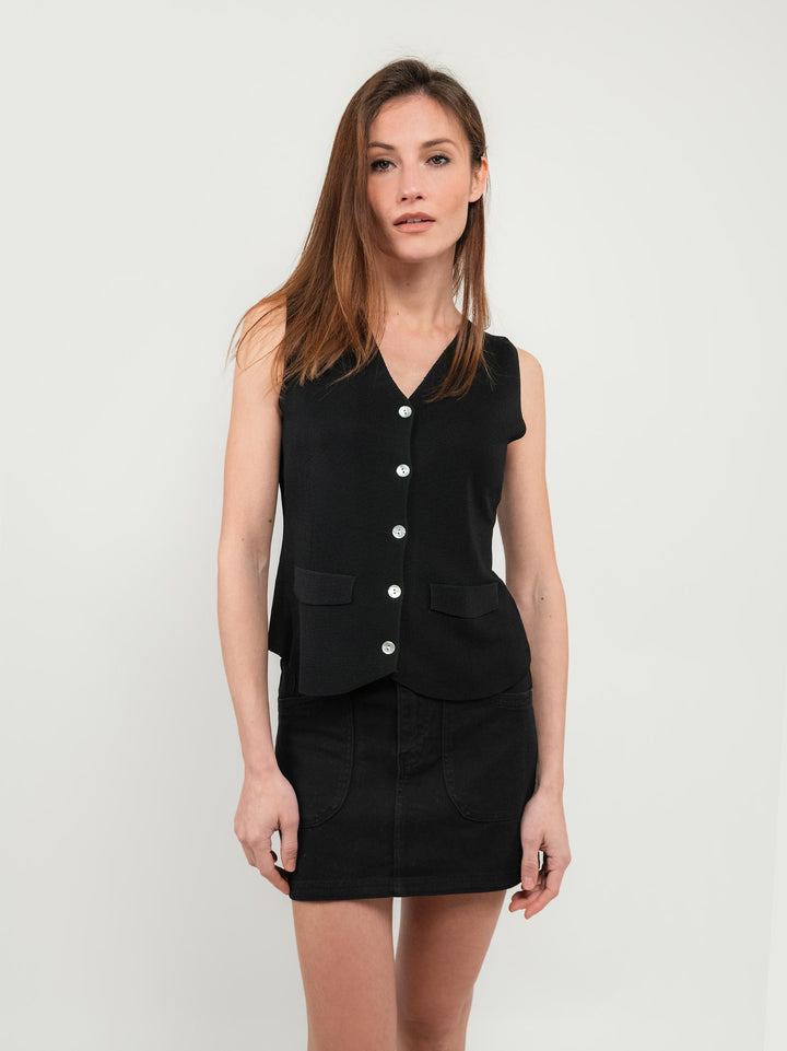 GILET IN MAGLIA NERO