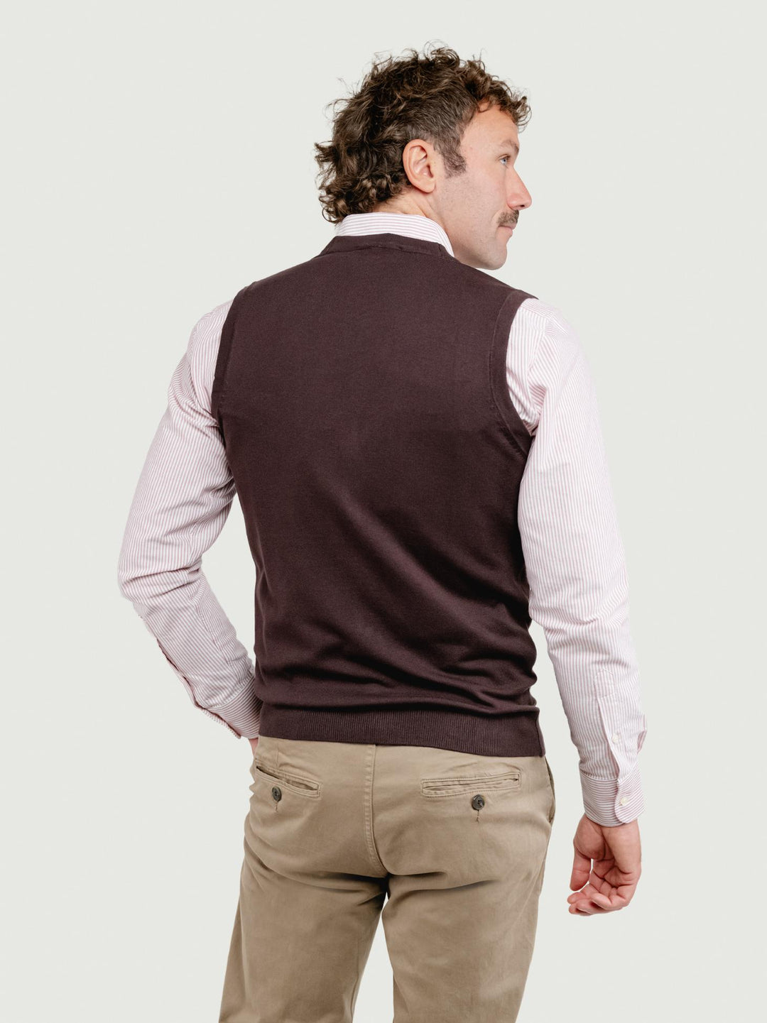 GILET IN MAGLIA TESTA MORO