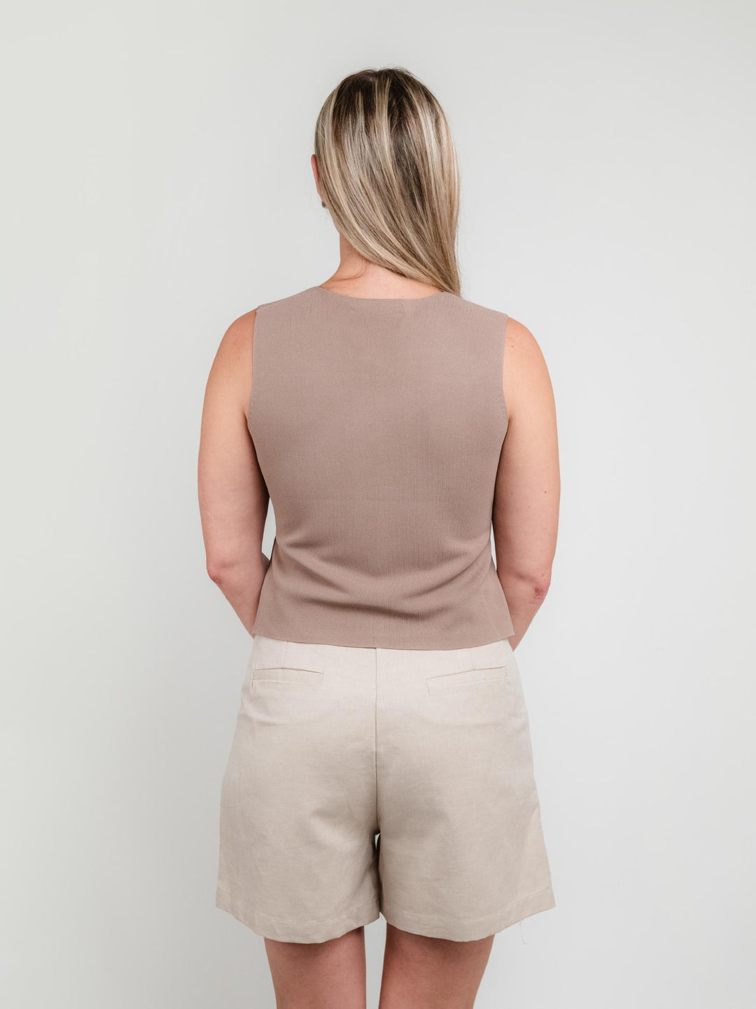 GILET IN MAGLIA TORTORA
