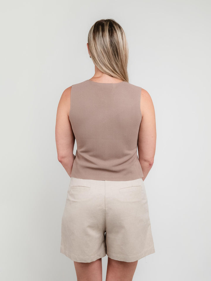 GILET IN MAGLIA TORTORA