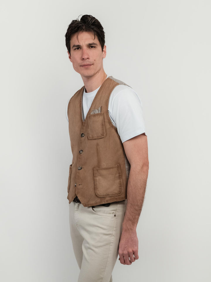 GILET IN PELLE SCAMOSCIATA REVERSIBILE KEATON