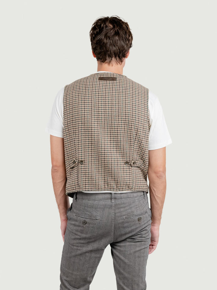 GILET LORRY IN PELLE SCAMOSCIATA DARK BROWN