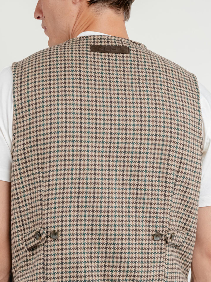 GILET LORRY IN PELLE SCAMOSCIATA DARK BROWN