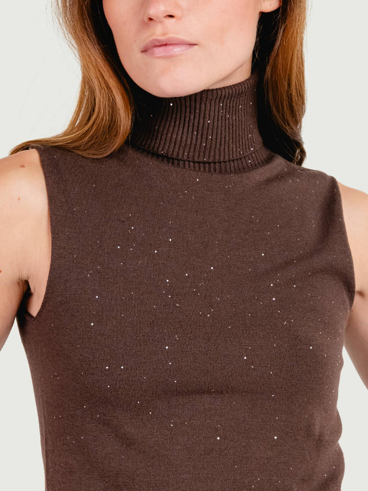 GILET LUPETTO MORO CON STRASS