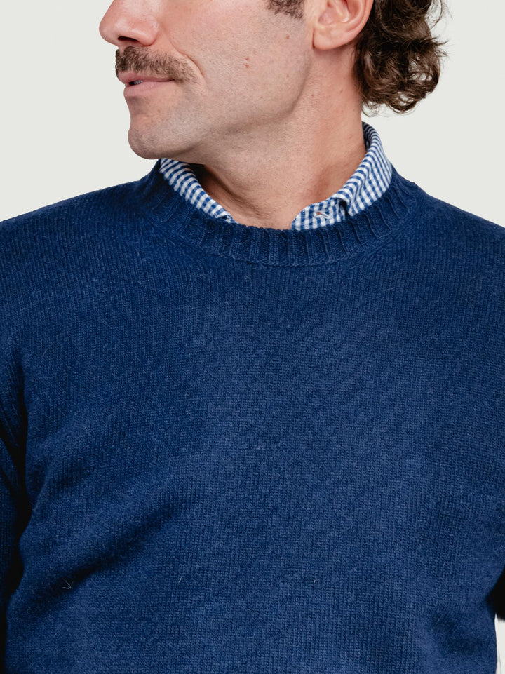 GIROCOLLO IN LANA BLU