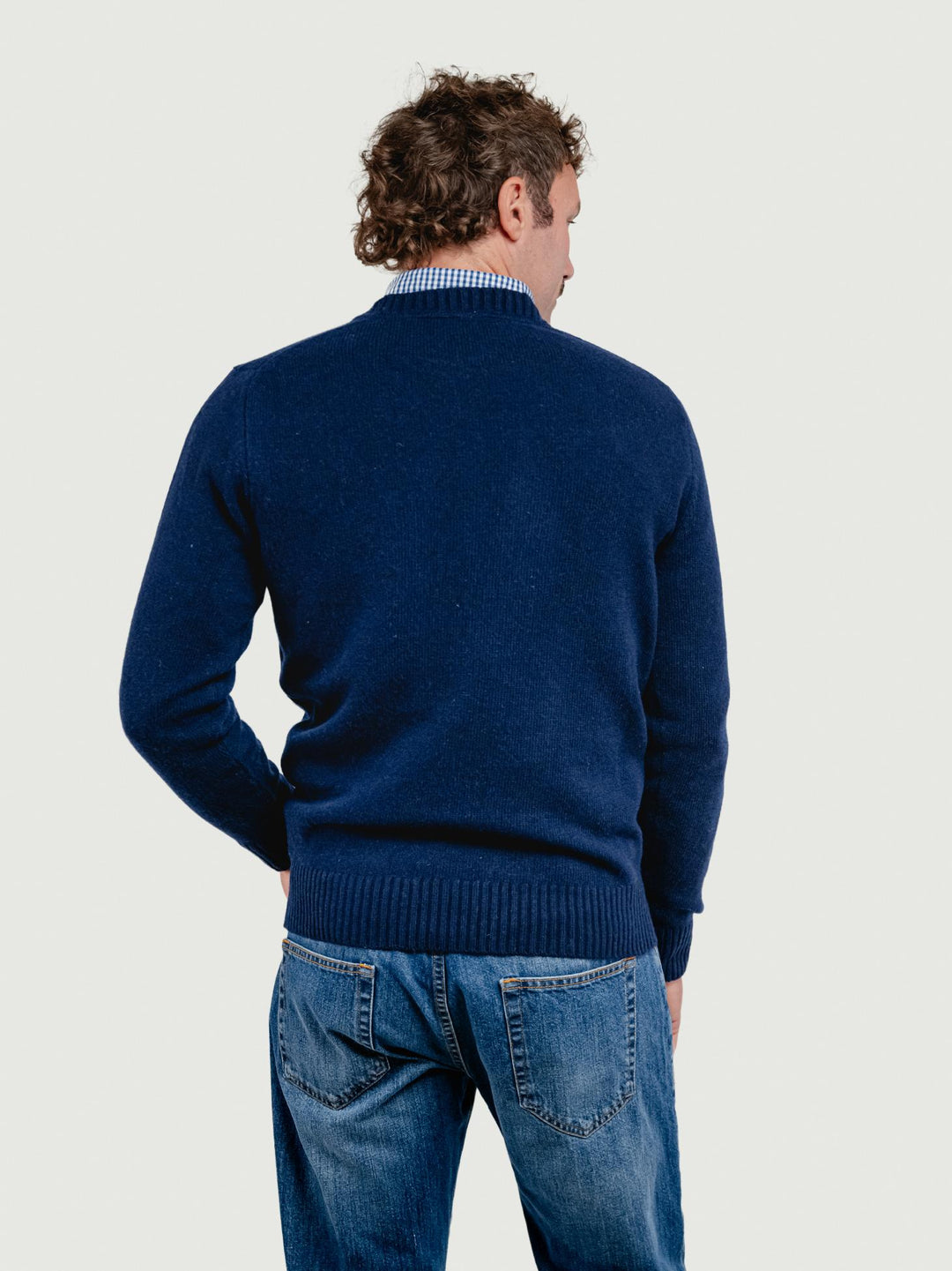 GIROCOLLO IN LANA BLU